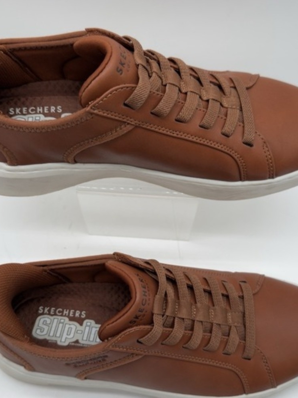 Skechers Men’s Slip-Ins Saddle/Brown Lace-Up Casual Sneakers